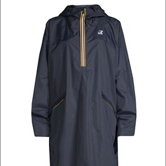 【K-WAY】Long Hooded Anorak NAVY L NWT K-Way Long Hooded Zip-Up Anorak - Small Royal Blue | eBay